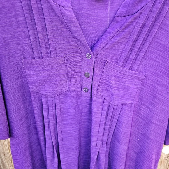 Elie Mccarthy Vibrant Purple Blouse Sizw 1X - Picture 11 of 16